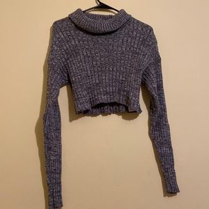 Gray Cropped Turtle Neck